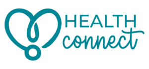 Health Connect logo, teal horizontal